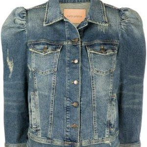 Retrofete Ada Puff Sleeve Denim Jacket (S) NEW